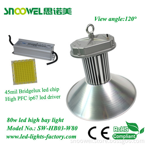 Ce Passed 80w Cob Led Bay Light For Gas Station